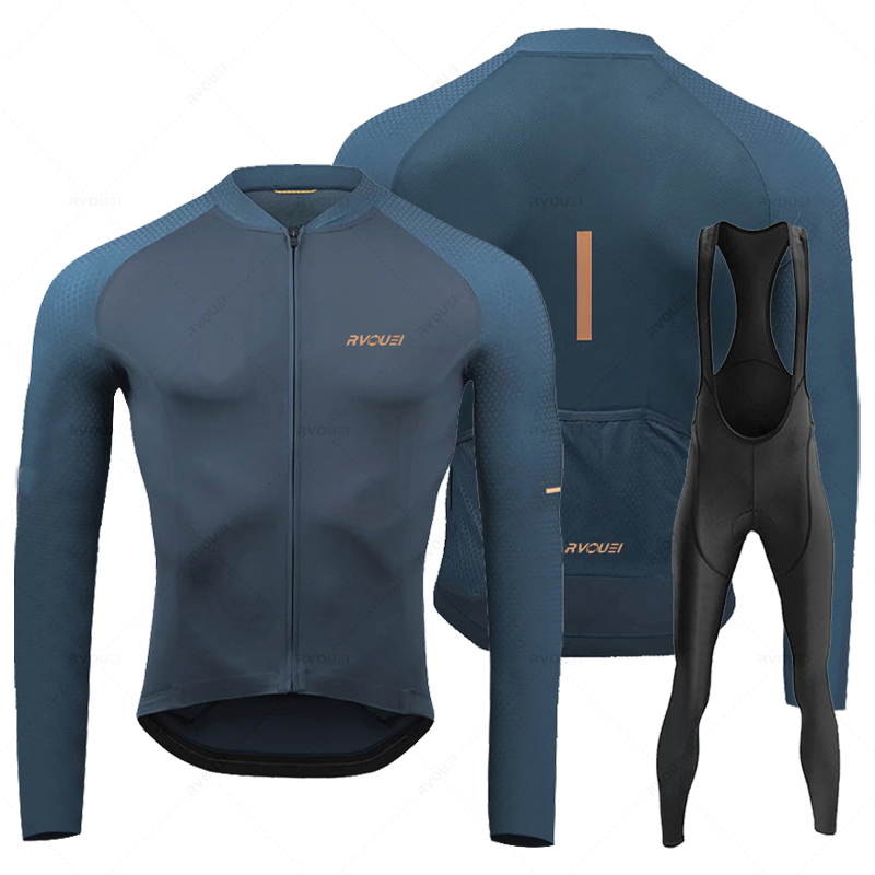 Mountain Biking Pants For Men - Rvouei Ademende Lange Mouw Wielertrui Set