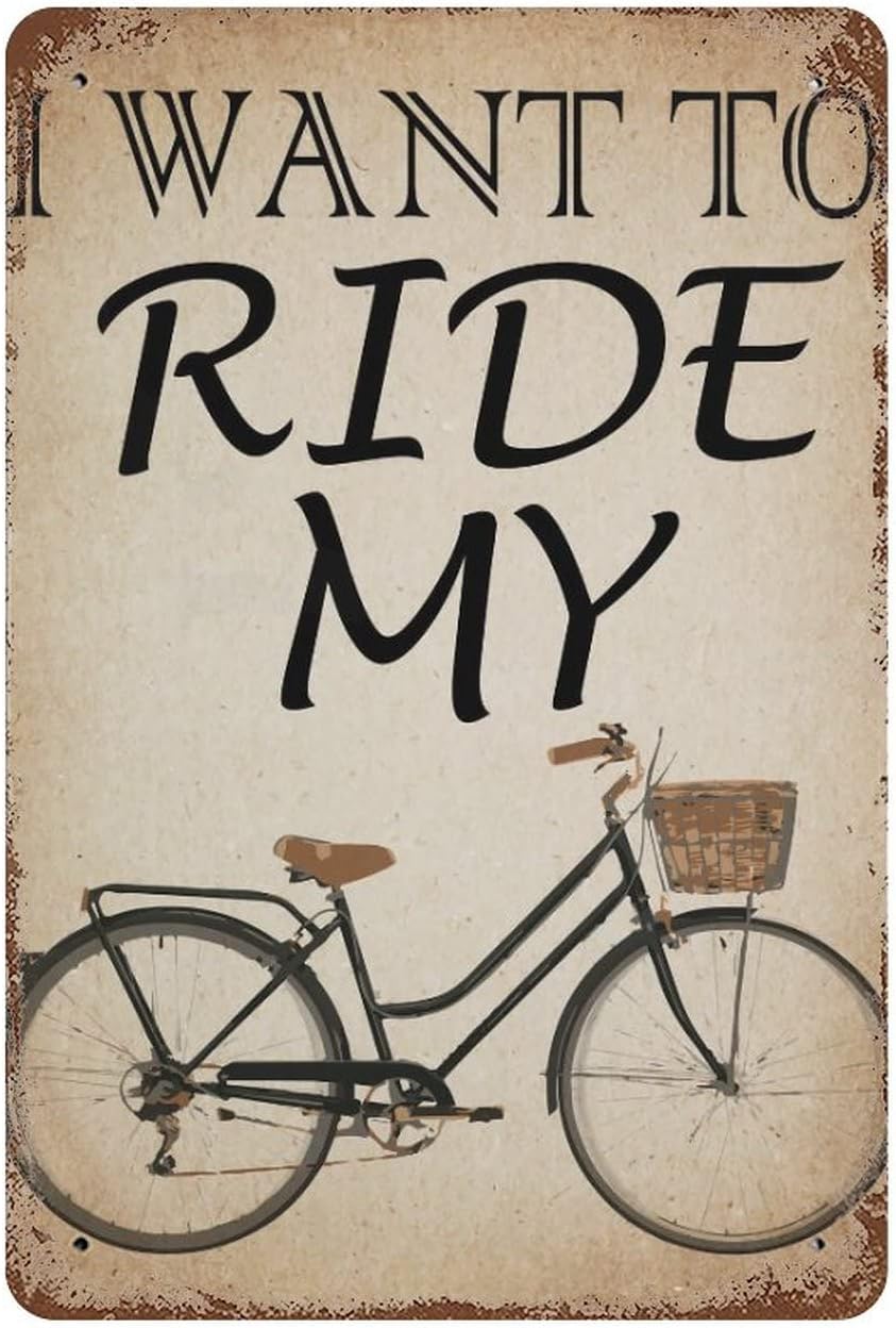 Mountain Biking Game - Fiets metalen blikken bord, mountainbiker teken,