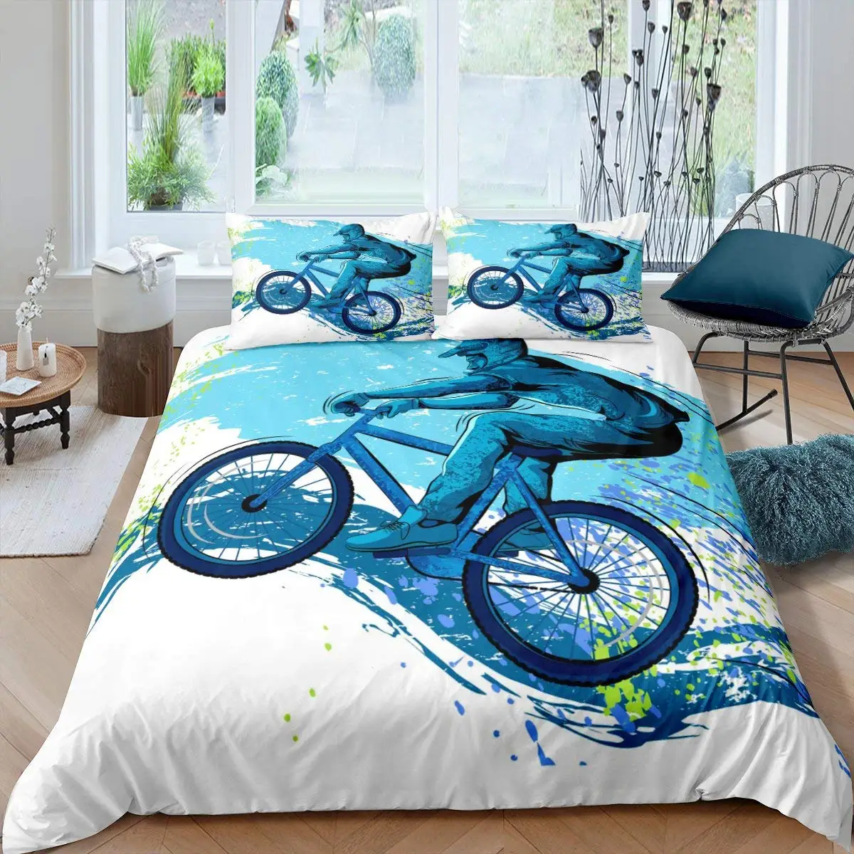 Mountain Biking Game - Fiets Dekbedovertrek Set Microfiber Mountainbike Trooster