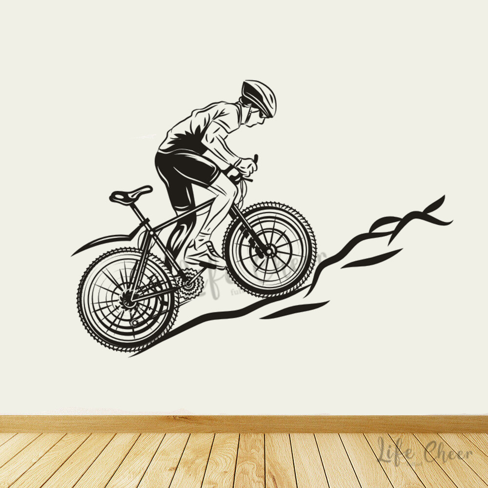 Mountain Biking Europe - Mountainbiken Muurstickers Fiets Racing Sport Vinyl