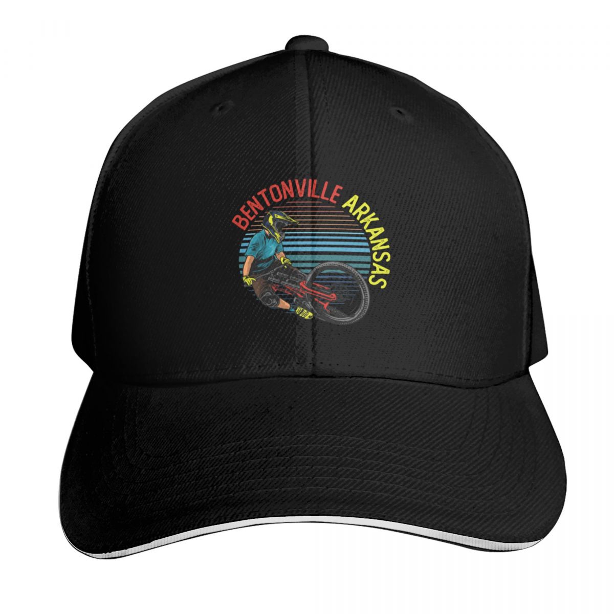 Mountain Biking Gifts For Him - Vintage Retro Bentonville Arkansas mountainbike baseballpet,