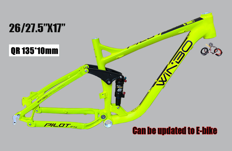 Mountain Biking Jumps - Full Suspension Fietsframe, Aluminium Legering, voor